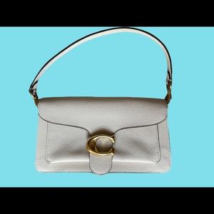 Coach Tabby Leather Shoulder Bag 26 Chalk with gold hardware